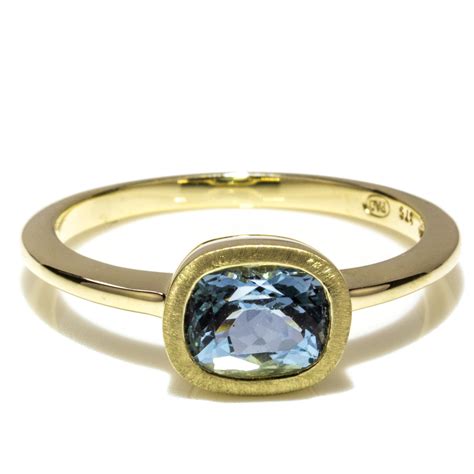 Cushion Cut Aquamarine Ring, Aquamarine Ring Gold