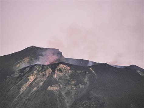 Eruption In Progress At Stromboli Volcano Stock Photo - Download Image ...