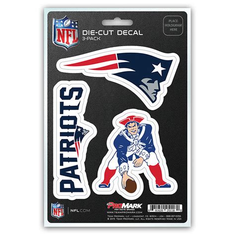 New England Patriots Set of 3 Die Cut Decal Stickers Retro Logo Free S ...