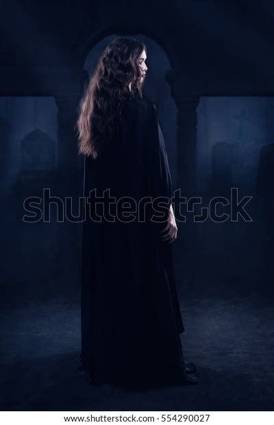 Beautiful Naked Gothic Girl Black Cloak Stock Photo Shutterstock