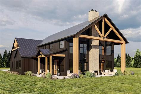 Two Story Rustic Bedroom Barndo Style Home With Balcony Loft And