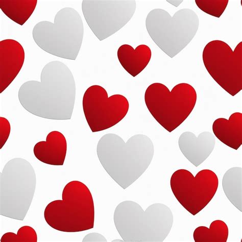 Premium Photo Seamless Pattern Of Red Hearts On White Background