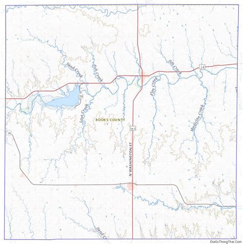 Map of Rooks County, Kansas