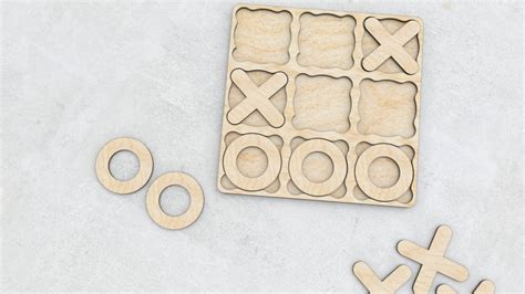 Tic Tac Toe Board Game Laser Cut Files Svg Dxf Vector Plans Etsy