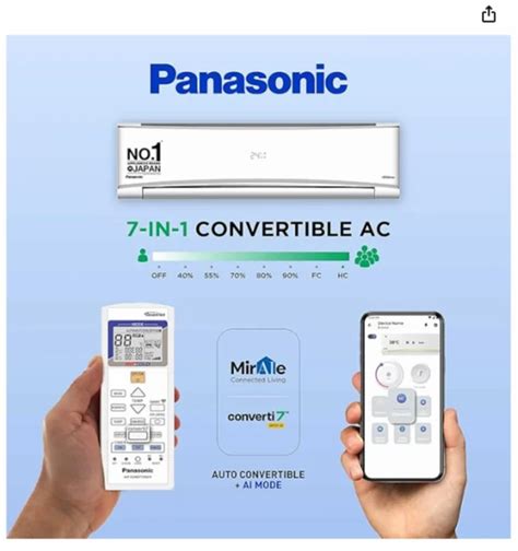 Panasonic Split Air Conditioner Panasonic 1 5 Ton 3 Star Hot And Cold Wi Fi Inverter Smart