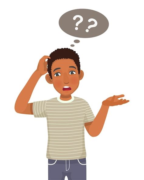 Premium Vector Young African Man Feeling Confused Scratching His Head