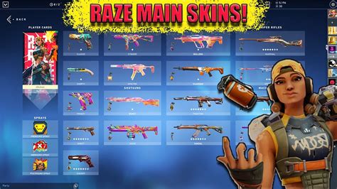 The Raze Main Skin Collection Best Valorant Skins For Raze Youtube