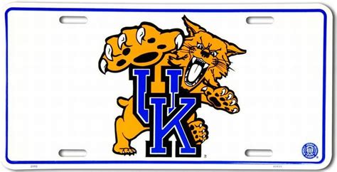 Wholesale License Plate University Of Kentucky Wildcats White