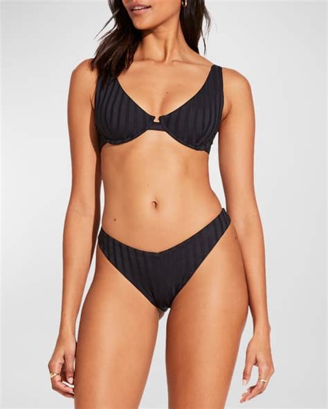 Vitamin A Isla Super Ribbed Bikini Bottoms Neiman Marcus