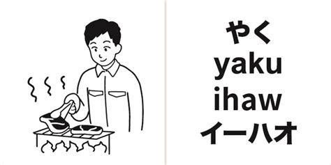 焼く／ihaw／タガログ語 のイラスト（コミグラム） マンガで多文化・多言語交流