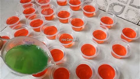 Resep Agar Agar Rumahan Agar Agar Cup 2 Warna Youtube