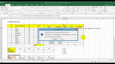 Pembahasan Soal Latihan Praktek Ms Excel 1 Lat 8 YouTube