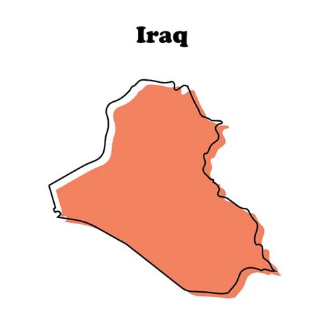 Premium Vector Stylized Simple Red Outline Map Of Iraq