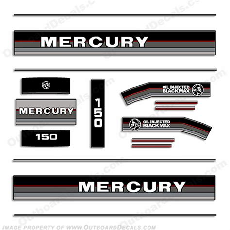 Mercury 1986 150hp Outboard Engine Decals