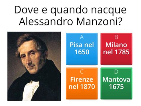 La Vita Di Alessandro Manzoni Quiz