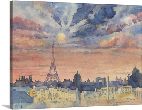 Paris Skyline at Sunset | Great Big Canvas