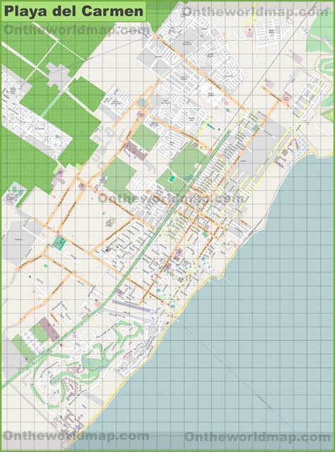 Large Detailed Map Of Playa Del Carmen