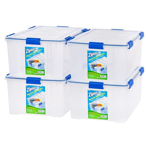 Iris 60 Qt Ziploc Weather Shield Storage Box In Clear Pack Of 4