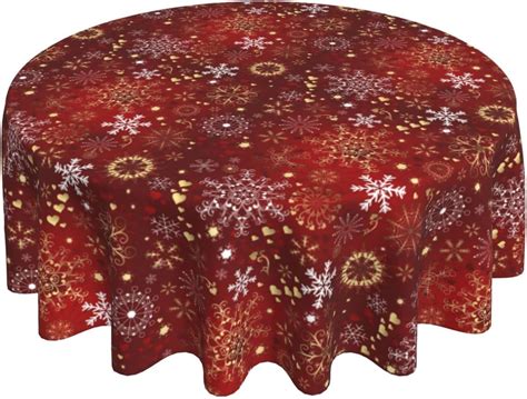 Mantel De Navidad Mantel Redondo Rojo De Invierno De 70 Pulgadas