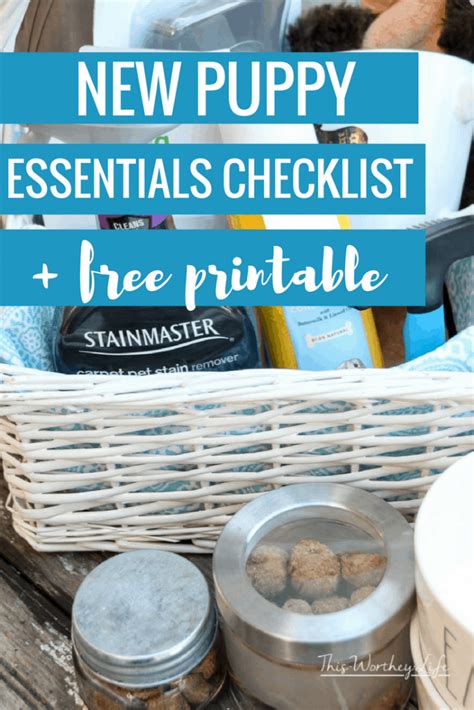 New Puppy Essentials Checklist Free Printable