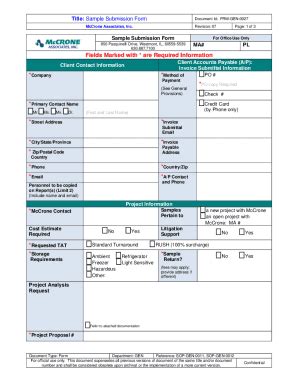 Fillable Online Title Sample Submission Form Fax Email Print Pdffiller