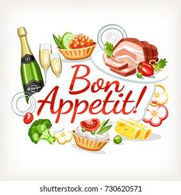 Bon Appetit Label Header Lettering Food Stock Vector Royalty Free