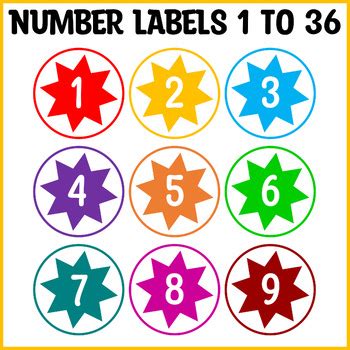 printable number labels bright colorful number labels editable numbers
