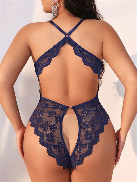 Shein Classic Sexy Plus Size Womens Sexy Lace Bodysuit Lingerie Shein Uk