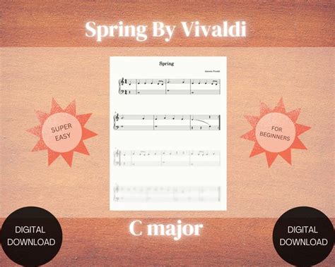 Easy Piano Arrangement Of Vivaldi S Spring In C Major For Beginners And