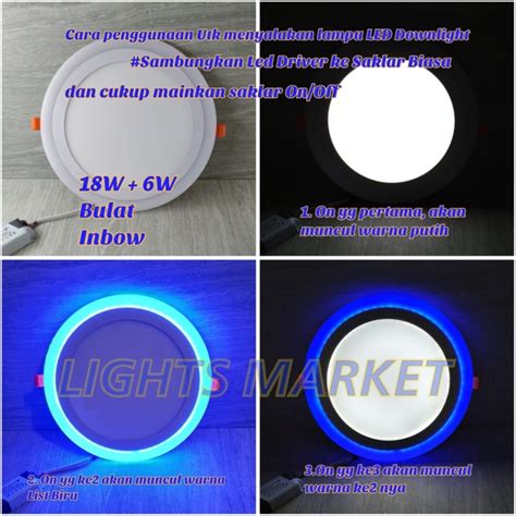 Jual Lampu Downlight LED Panel 2 Warna 18W 6 Watt Plafon Inbow Bulat