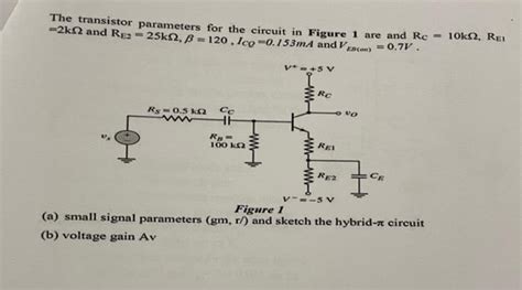 Solved The Transistor Parameters For The Circuit In Figure 1