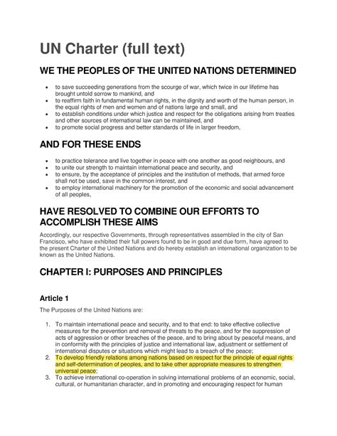 United Nations Charter Un Charter Full Text We The Peoples Of The