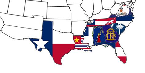 Flag Map Of The Confederate States Of America Version 2 Rvexillology
