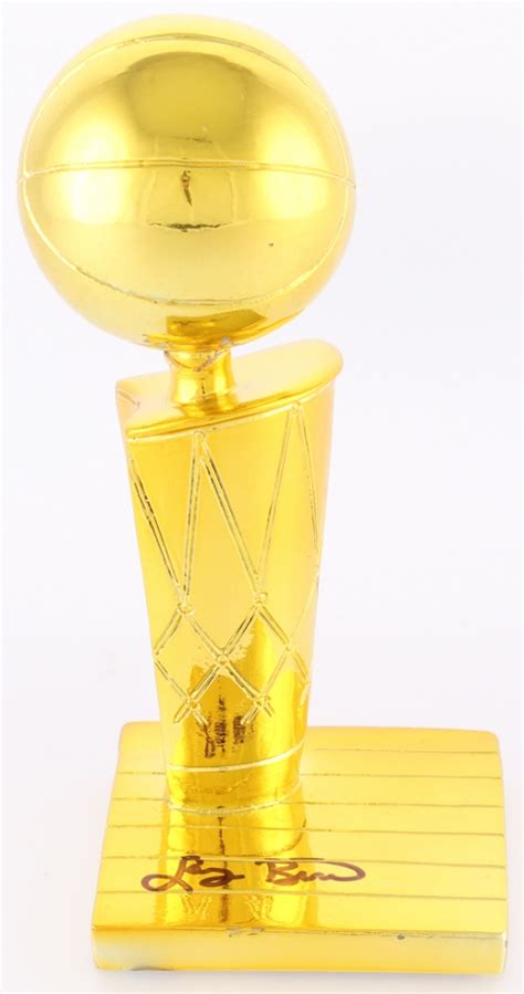 Larry Bird Signed Larry Obrien Replica Nba Finals Trophy Psa Coa