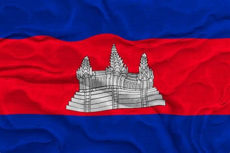 Fondo De La Bandera Nacional De Camboya Con La Bandera De Camboya