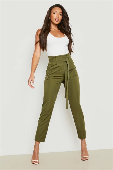 Paper Bag Trousers Paperbag Waist Trousers Boohoo Uk