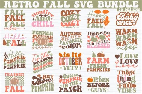 Retro Fall Svg Bundle Graphic By Akazaddesign · Creative Fabrica