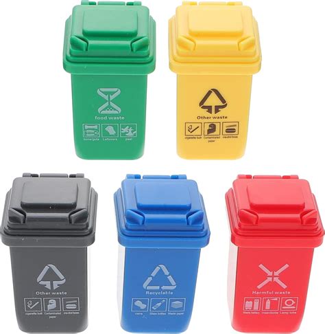 Zerodeko Mini Curbside Vehicle Garbage Bin Trashcan 5pcs Mini Trash Can