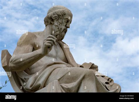 Classic Statue Of Plato From Side Close Up Stock Photo Alamy