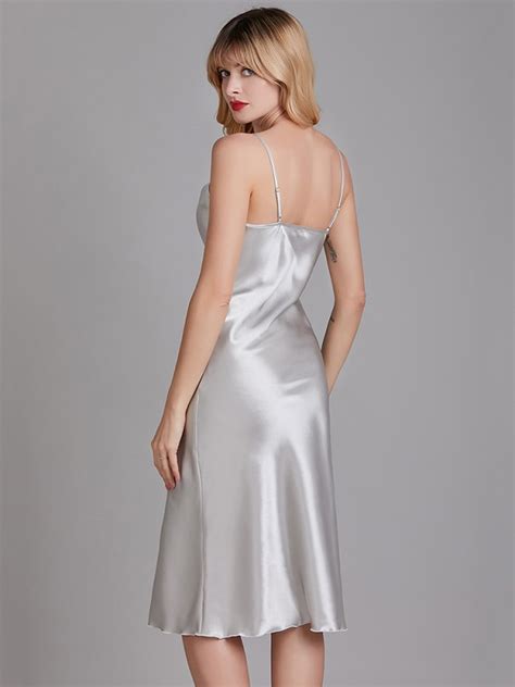 Adjustable Straps Backless Satin Glossy Nightgown Power Day Sale