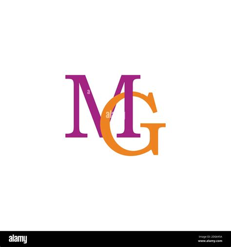 Letters Mg Linked Overlapping Colorful Logo Vector Stock Vector Image