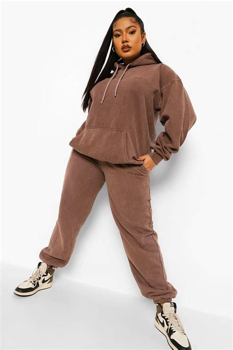 Plus Ofcl Studio Overdyed Marl Tracksuit Boohoo In 2021 Tracksuit