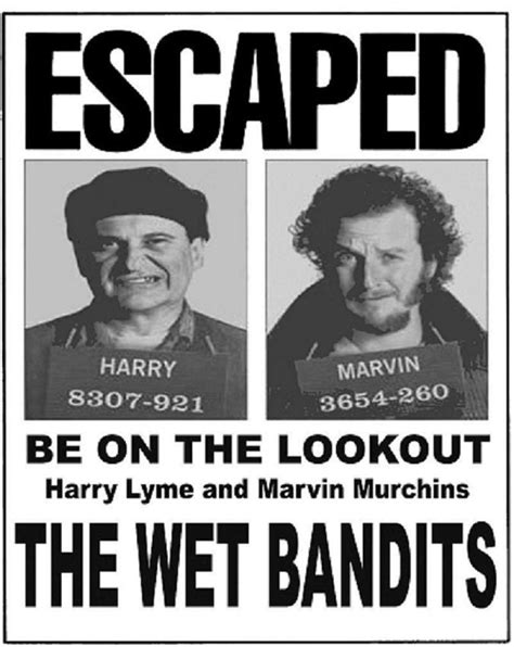 Cool Home Alone Wet Bandits Wanted Poster Flyerposter Propreplica