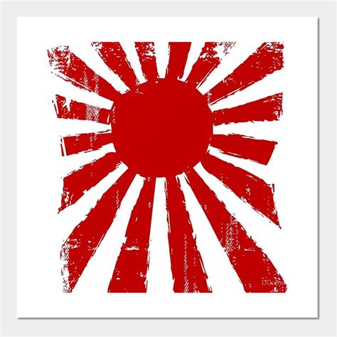 japan sun symbol wall art print japanese sun flag design red
