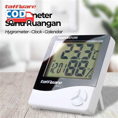 Termometer Ruangan Digital Kelembaban Jam Kalender Alat Ukur Suhu