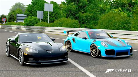 Forza Drag Race Corvette C Zr Hp Vs Porsche Gt Rs Youtube