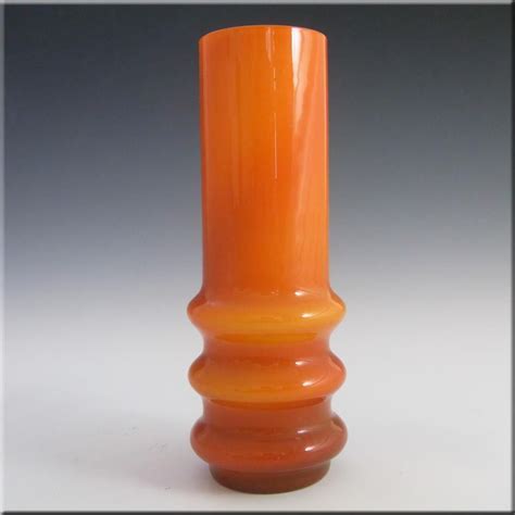 Ryd 1970s Scandinavian Orange Cased Glass Hooped Vase Glassammlung Skandinavisch Etsy