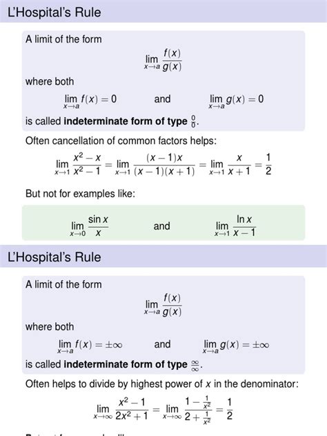 Lhospital Rule Examples