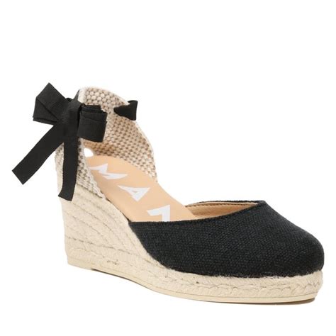 Espadryle Manebi Organic Hemp Low Wedge Espadrilles O 7 9 WL Czarny