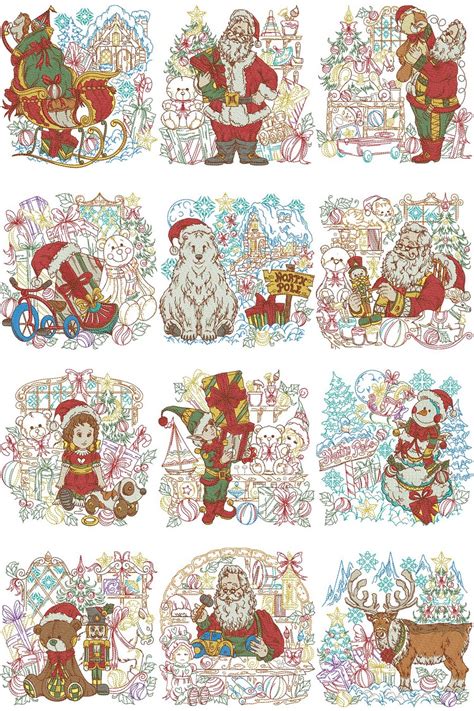 Vintage Santa’s Workshop Collection | Machine Embroidery Designs By Sew Swell